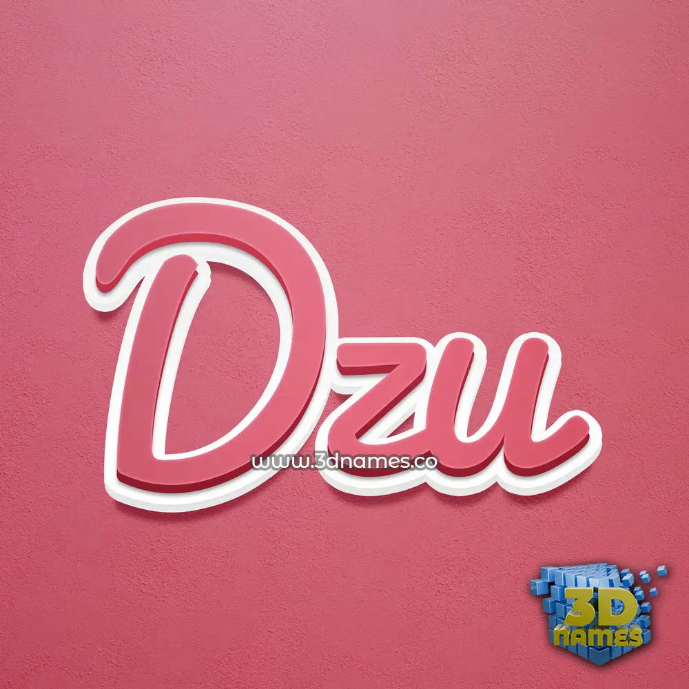dzu in Red Scribble style - 3D name wallpaper