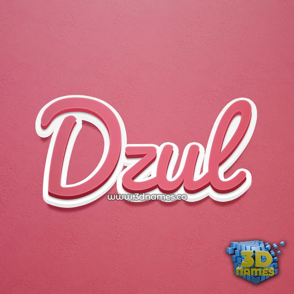 dzul in Red Scribble style - 3D name wallpaper