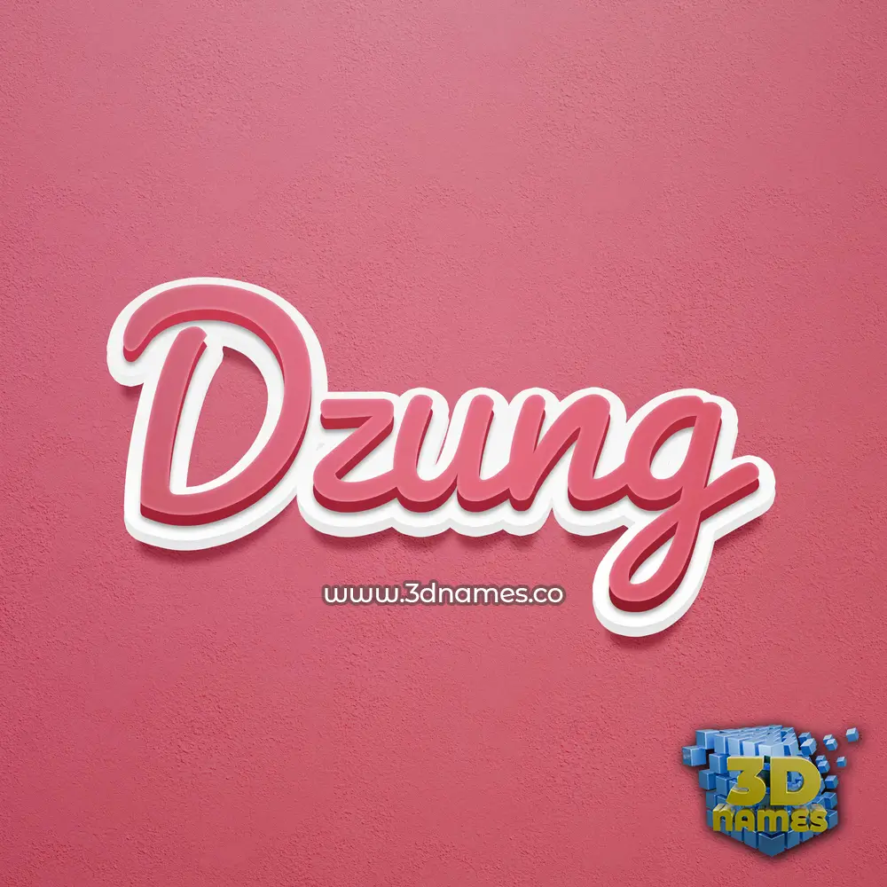 dzung in Red Scribble style - 3D name wallpaper