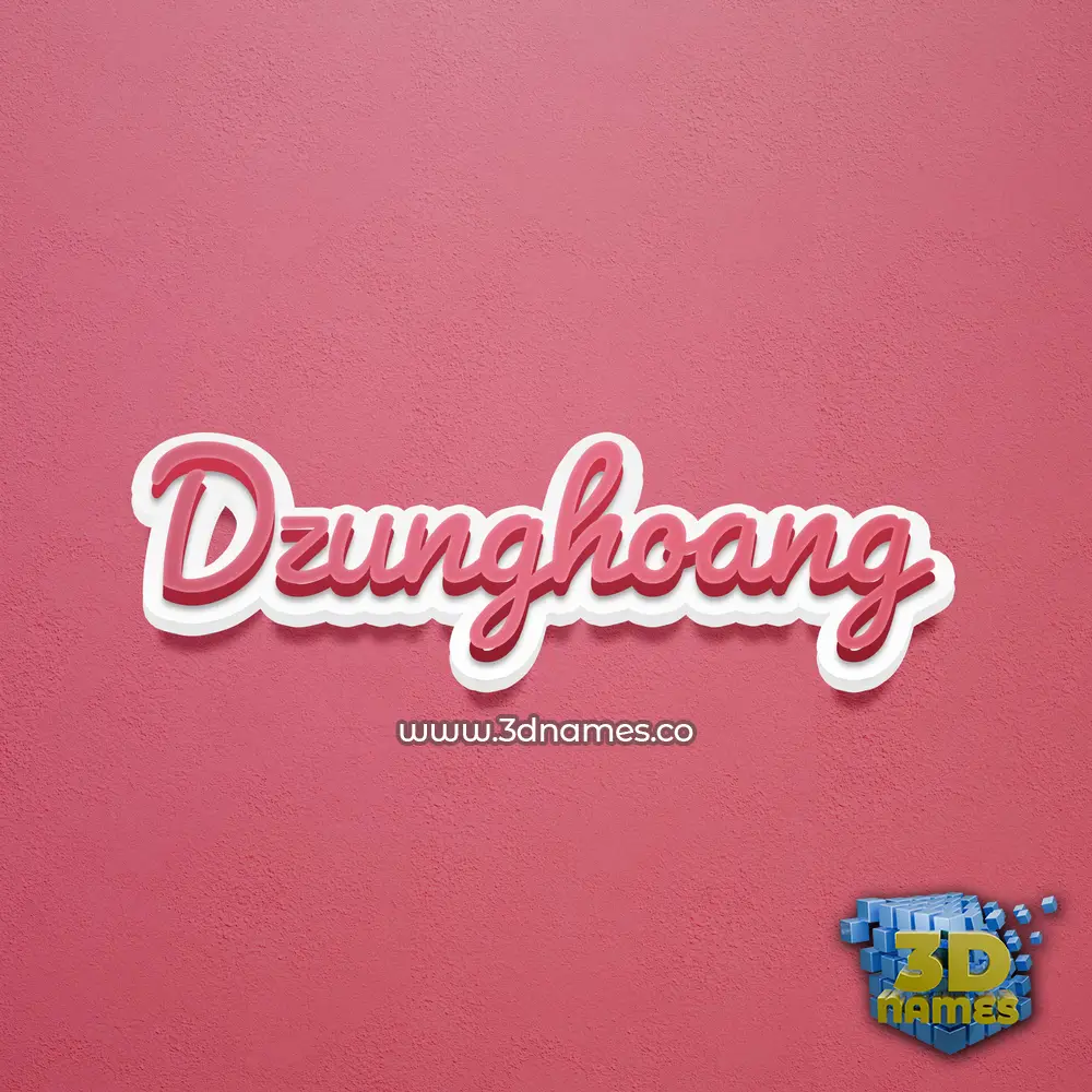 dzunghoang in Red Scribble style - 3D name wallpaper