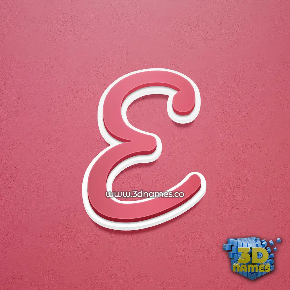 e in Red Scribble style - 3D name wallpaper