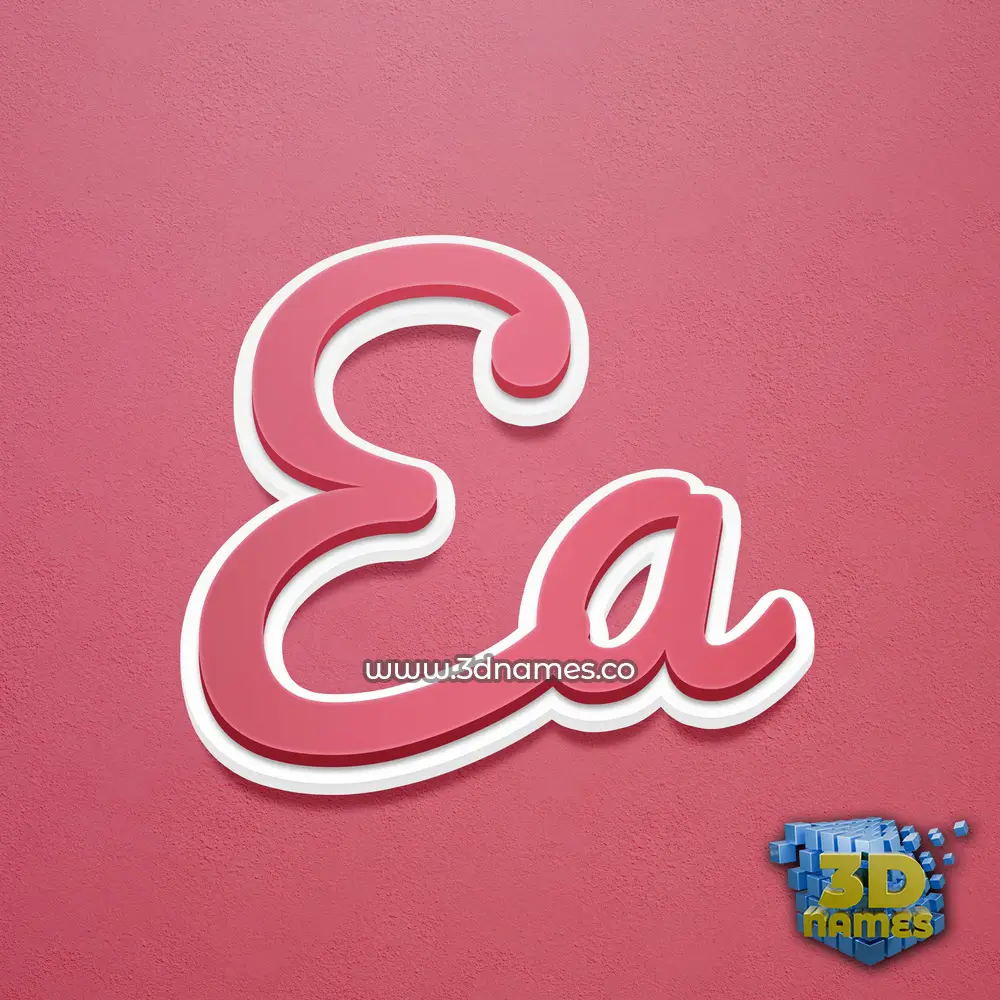 ea in Red Scribble style - 3D name wallpaper