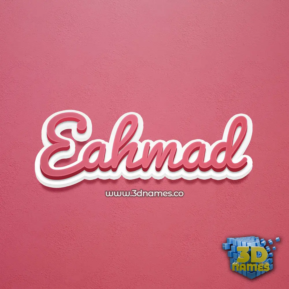 eahmad in Red Scribble style - 3D name wallpaper