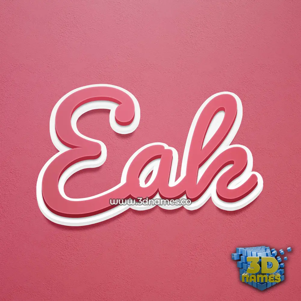 eak in Red Scribble style - 3D name wallpaper