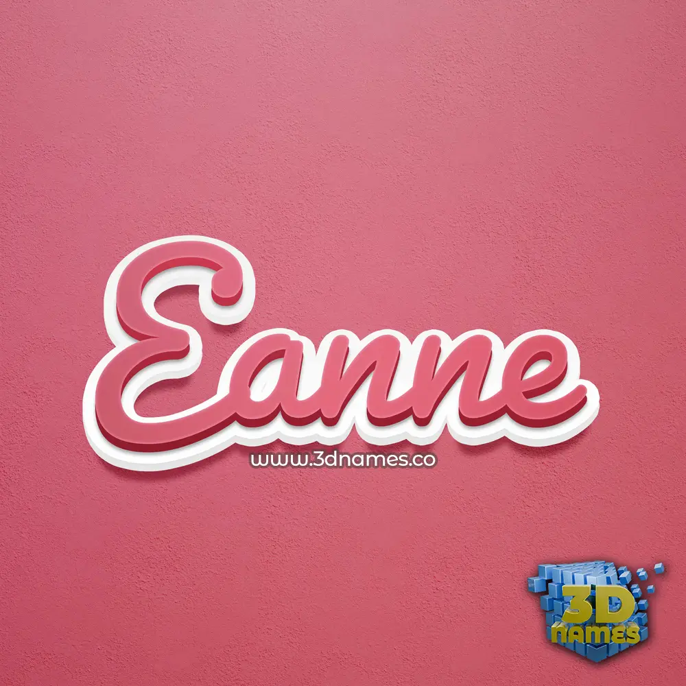 eanne in Red Scribble style - 3D name wallpaper