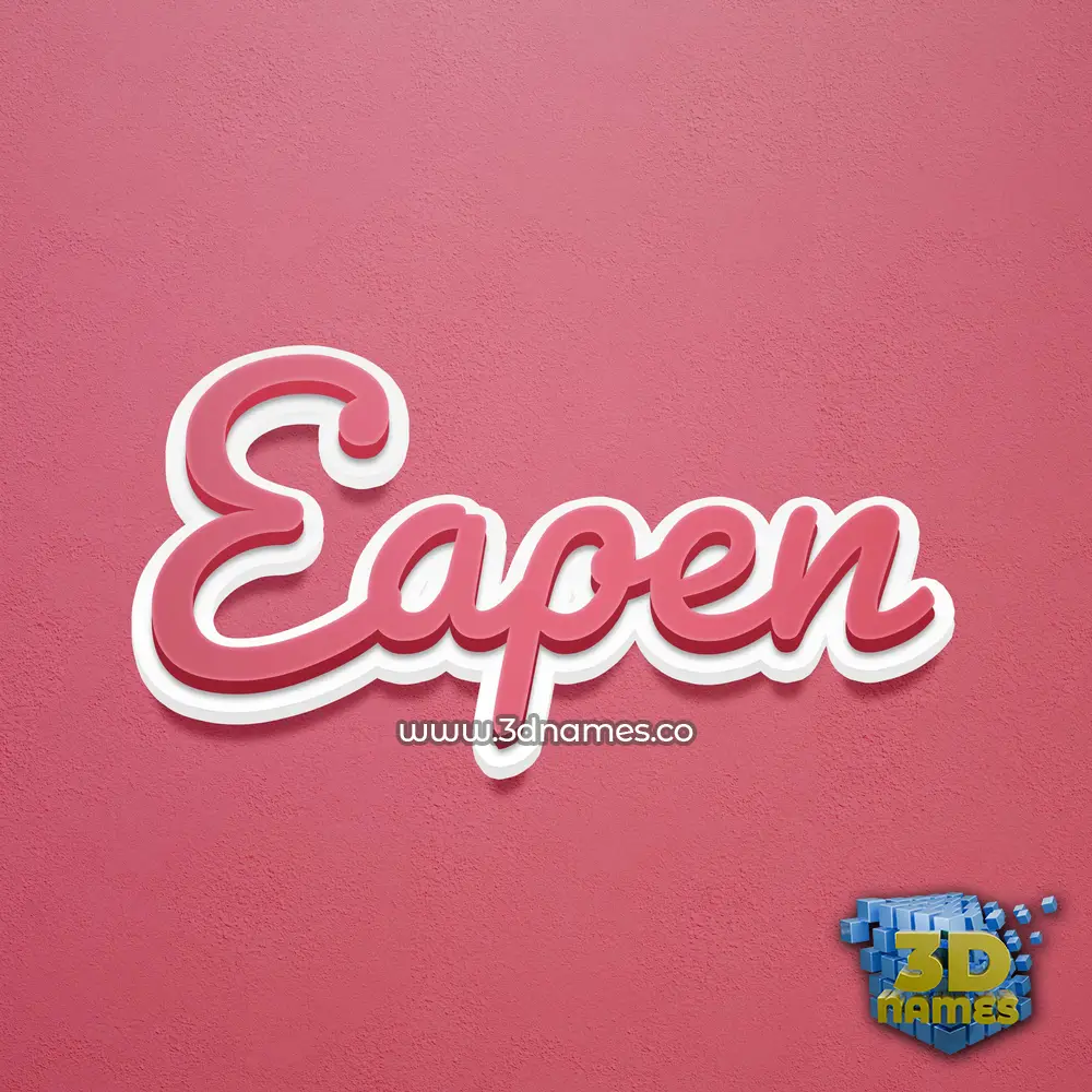 eapen in Red Scribble style - 3D name wallpaper