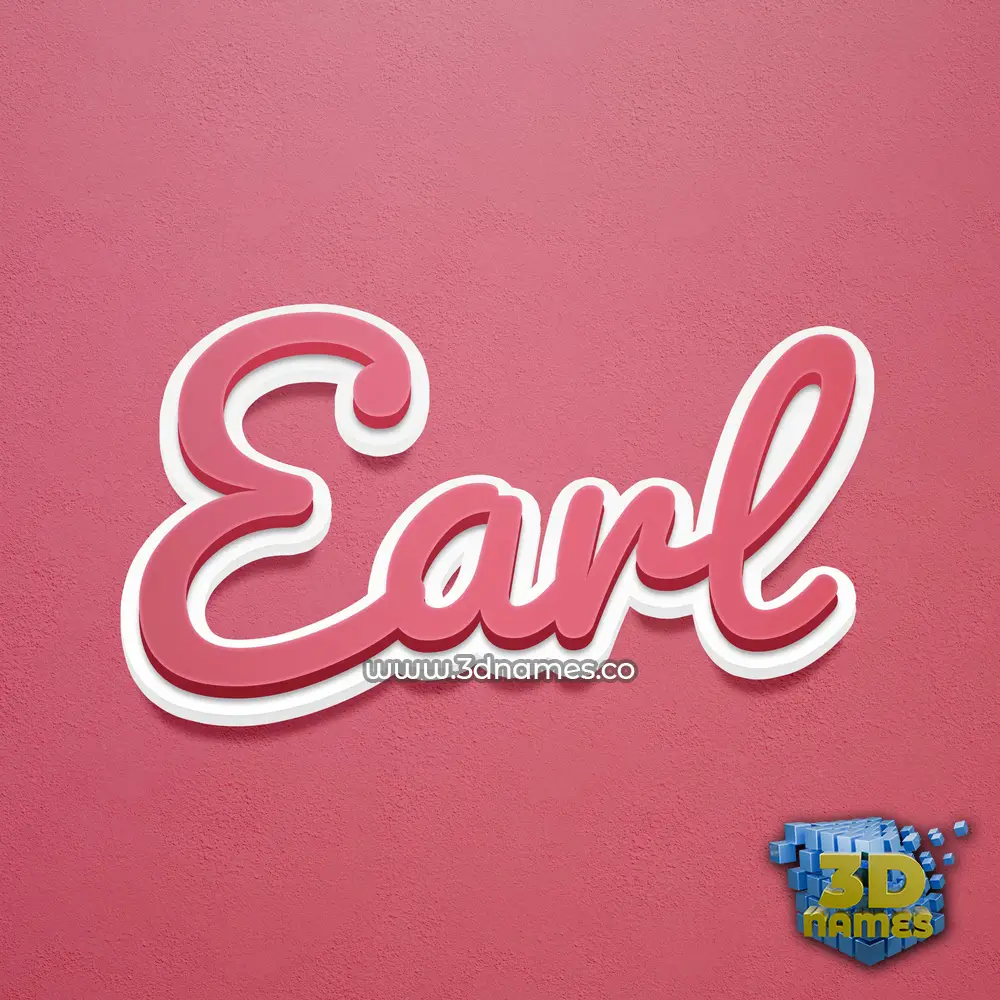 earl in Red Scribble style - 3D name wallpaper