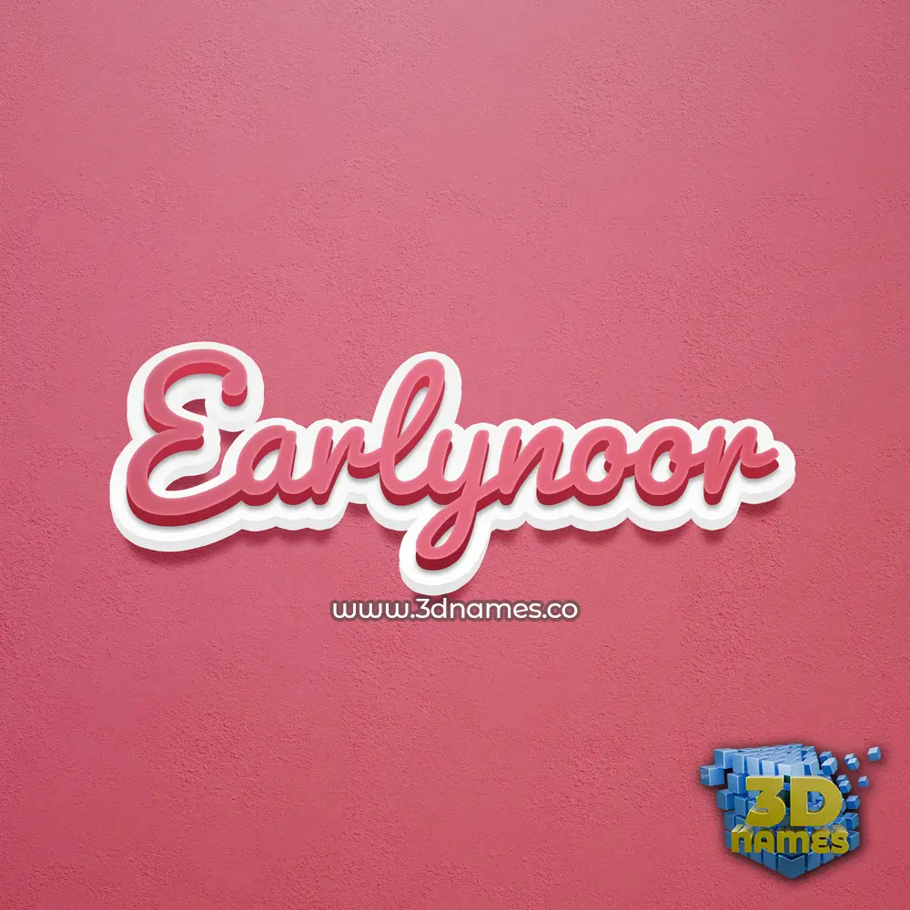 earlynoor in Red Scribble style - 3D name wallpaper