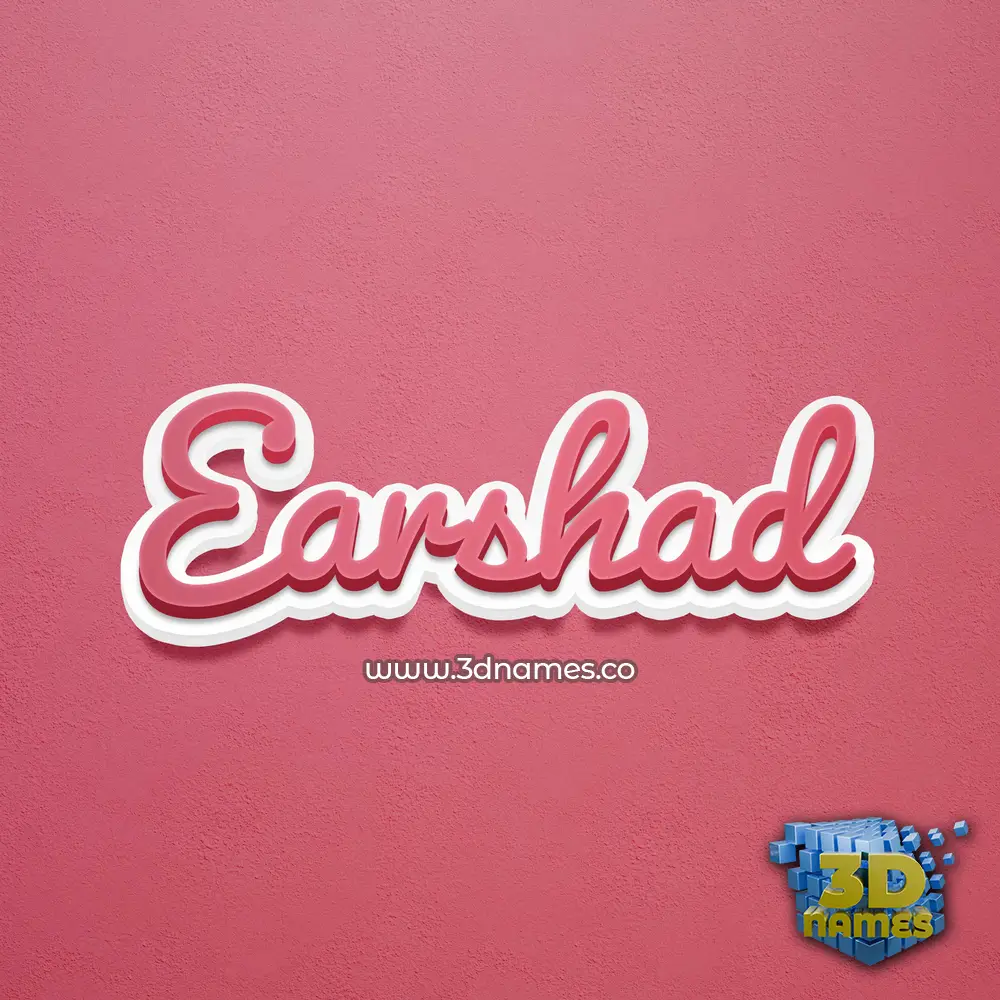 earshad in Red Scribble style - 3D name wallpaper