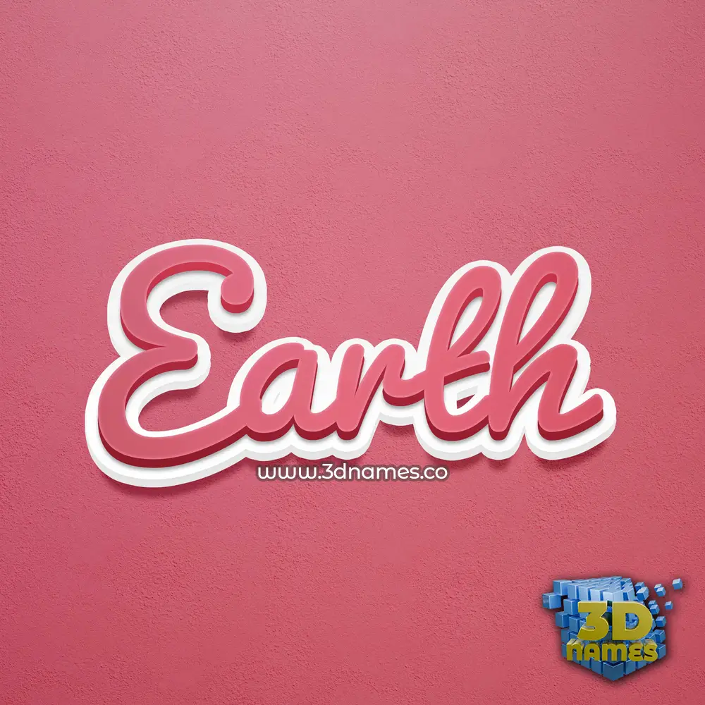 earth in Red Scribble style - 3D name wallpaper