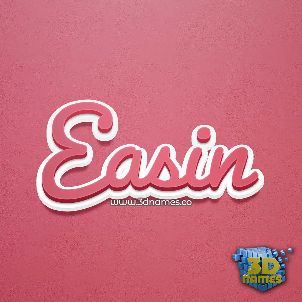 easin in Red Scribble style - 3D name wallpaper