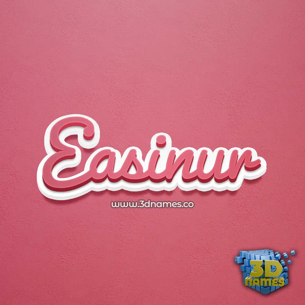 easinur in Red Scribble style - 3D name wallpaper