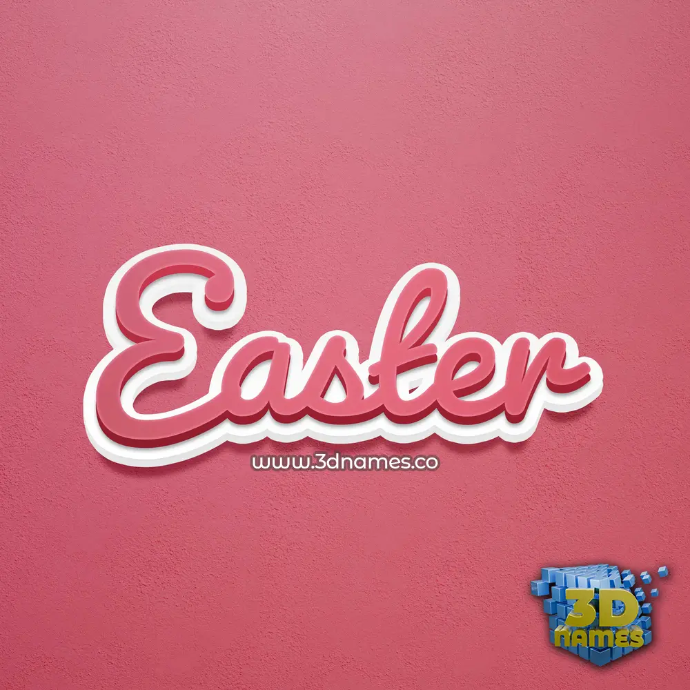 easter in Red Scribble style - 3D name wallpaper
