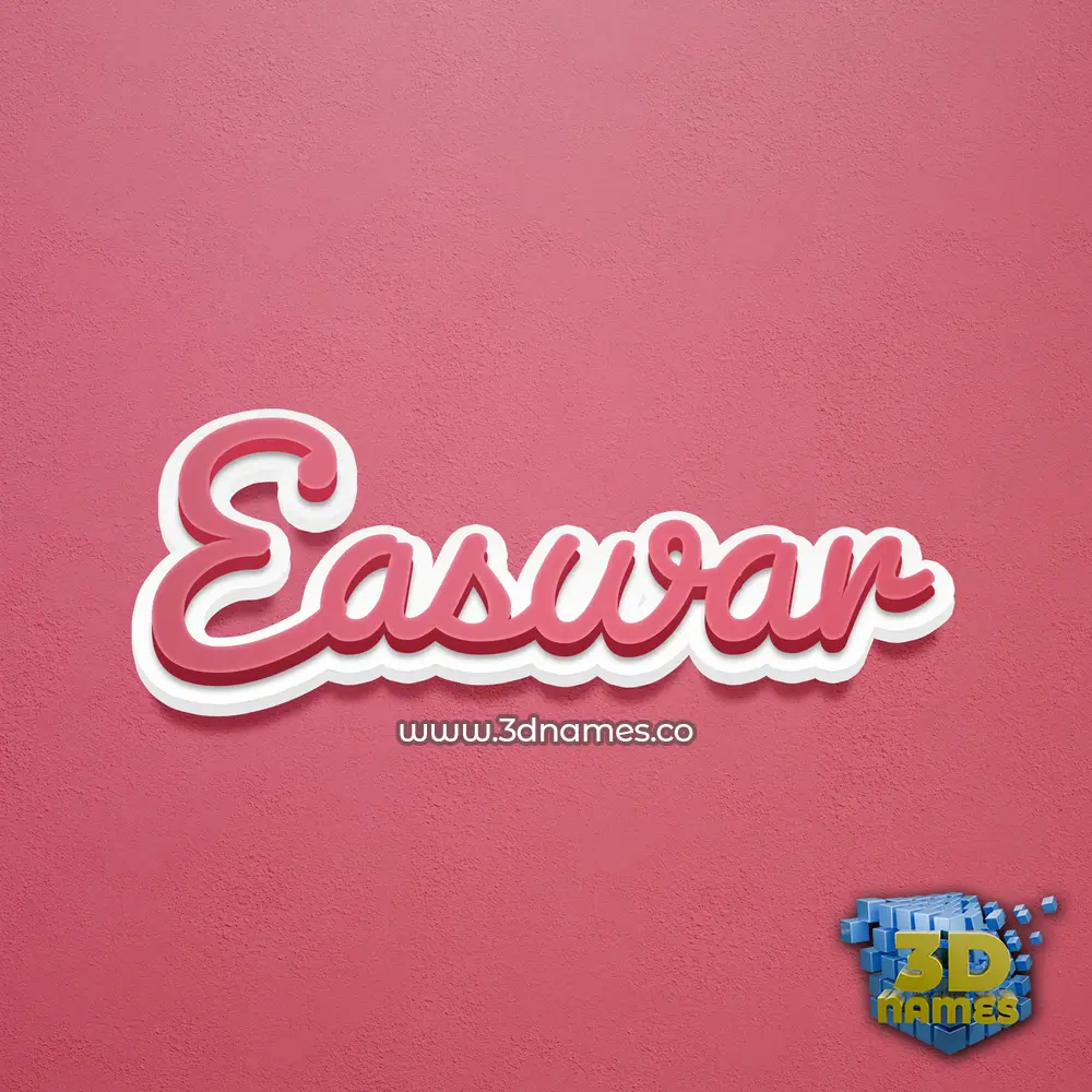 easwar in Red Scribble style - 3D name wallpaper