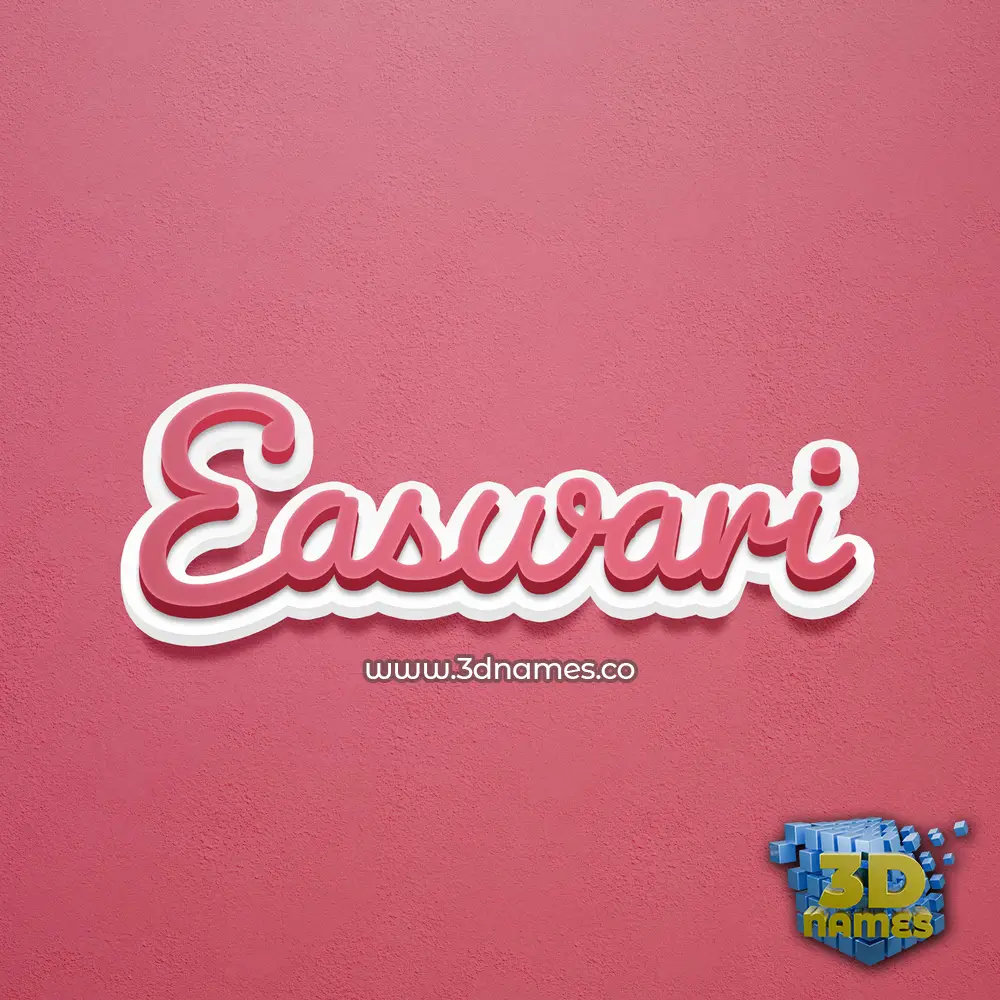 easwari in Red Scribble style - 3D name wallpaper