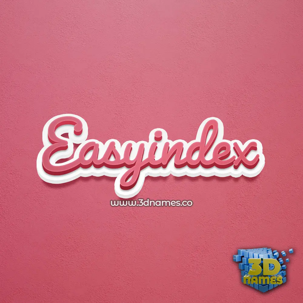 easyindex in Red Scribble style - 3D name wallpaper