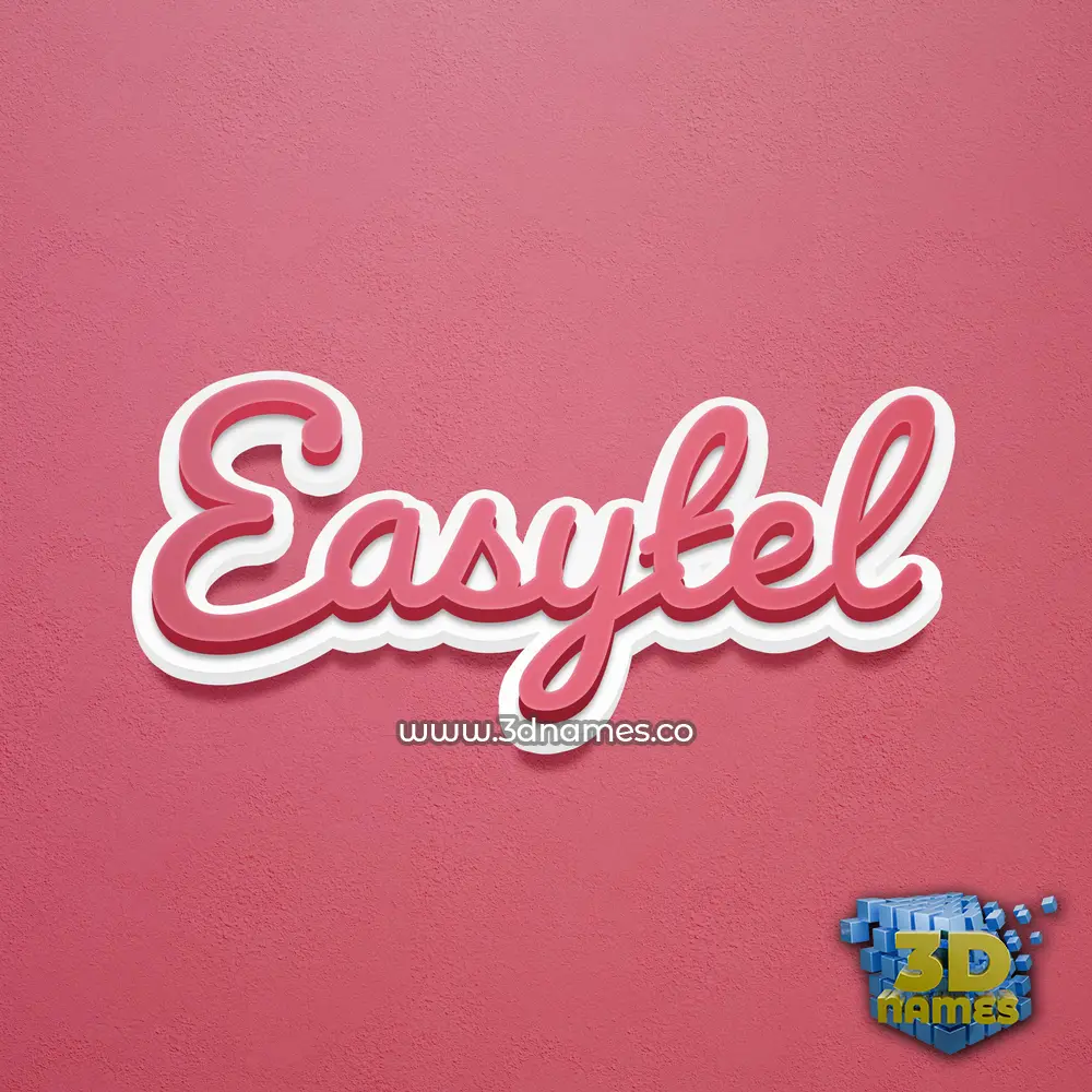 easytel in Red Scribble style - 3D name wallpaper
