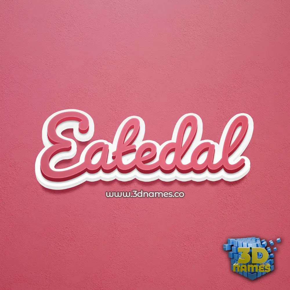 eatedal in Red Scribble style - 3D name wallpaper