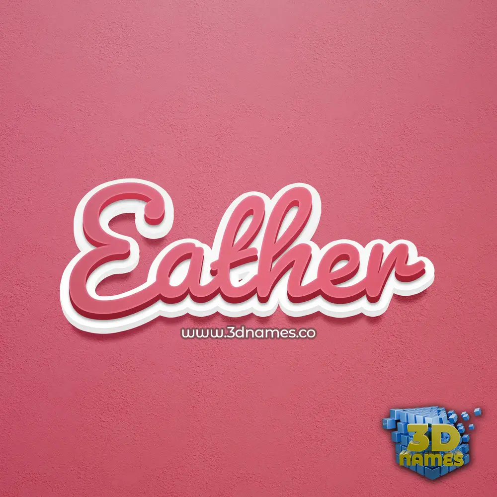 eather in Red Scribble style - 3D name wallpaper