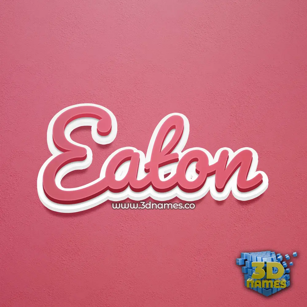 eaton in Red Scribble style - 3D name wallpaper