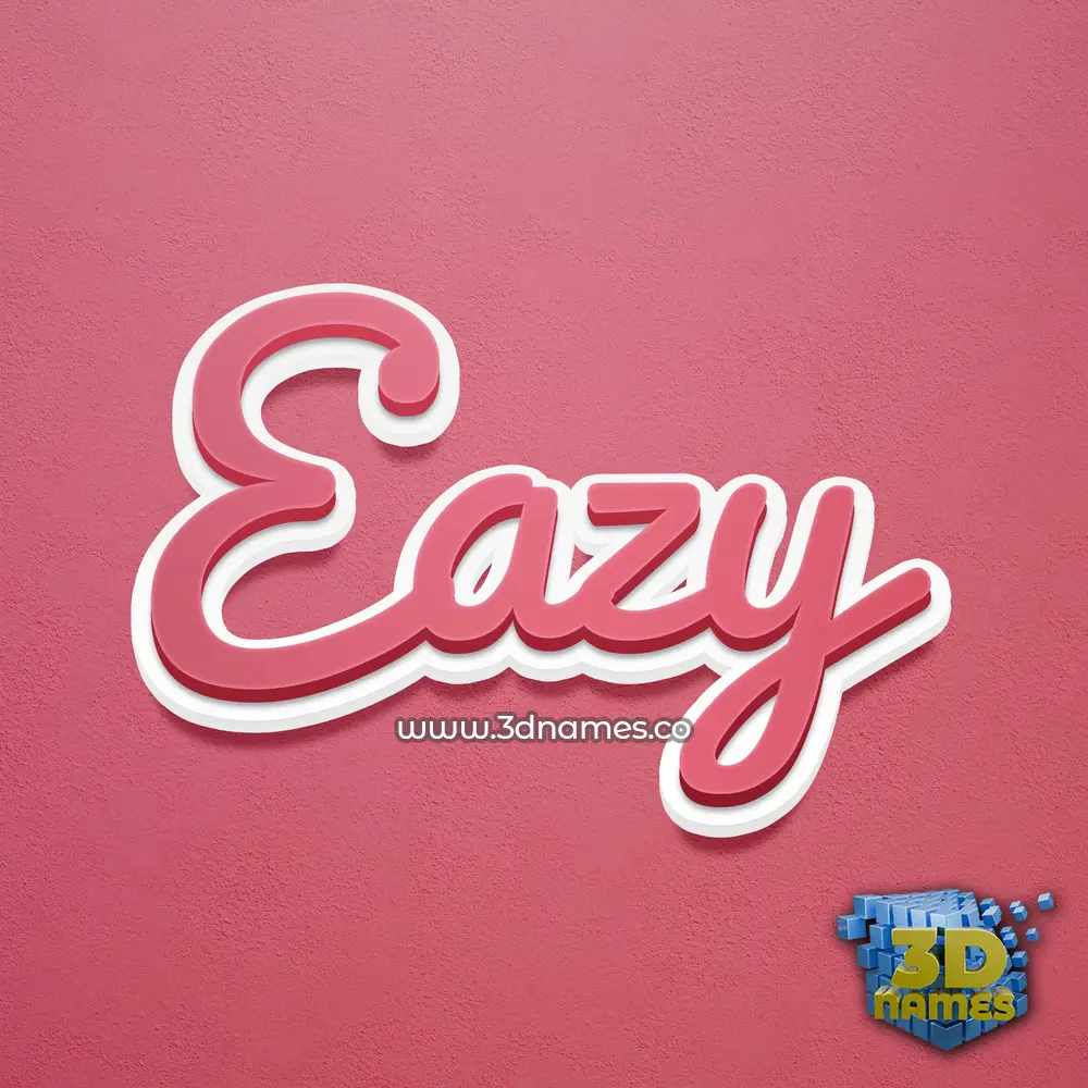 eazy in Red Scribble style - 3D name wallpaper