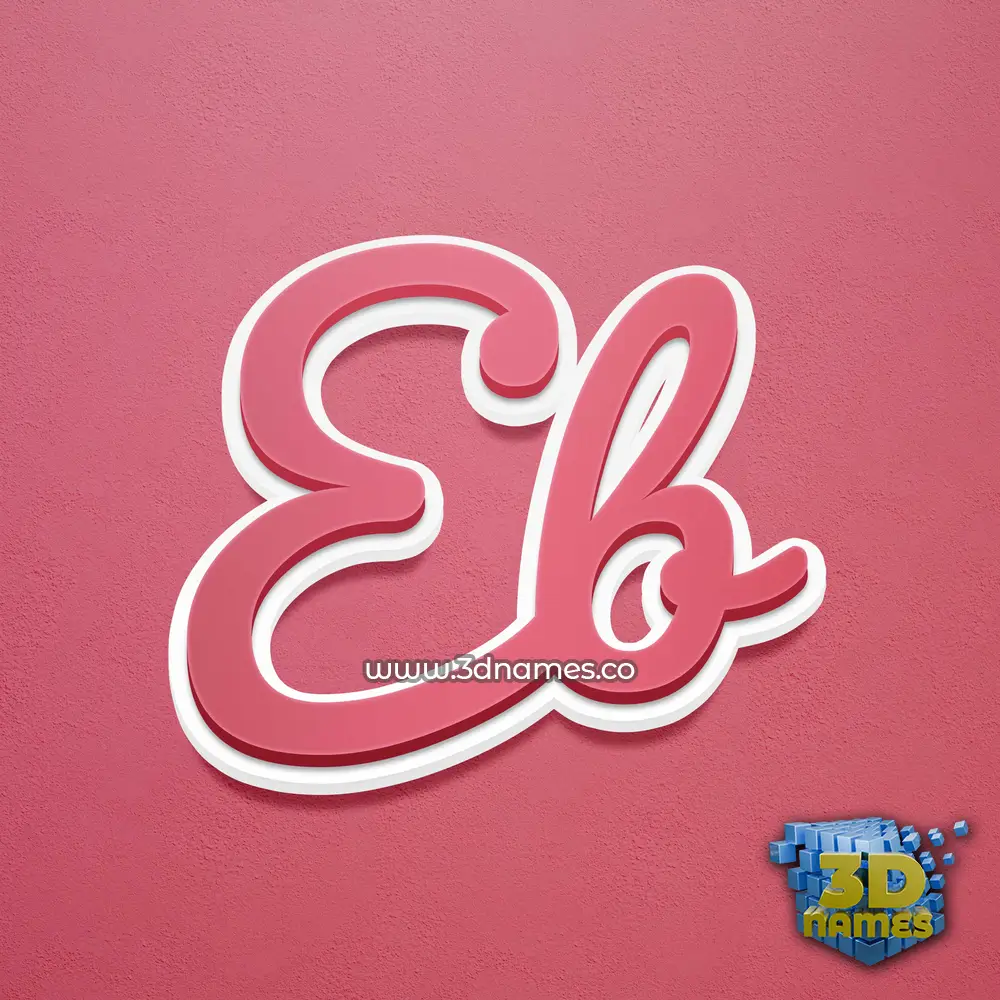 eb in Red Scribble style - 3D name wallpaper