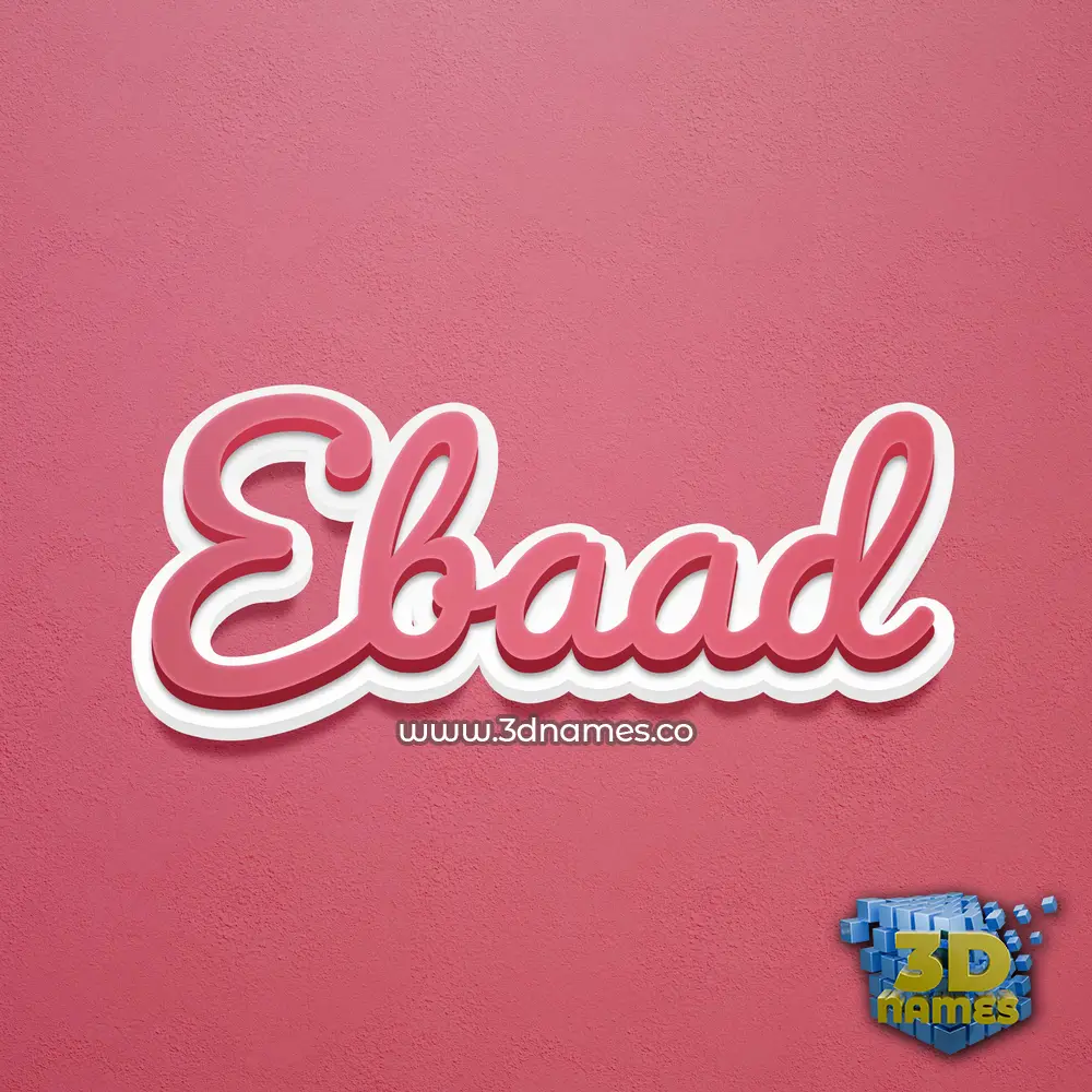 ebaad in Red Scribble style - 3D name wallpaper