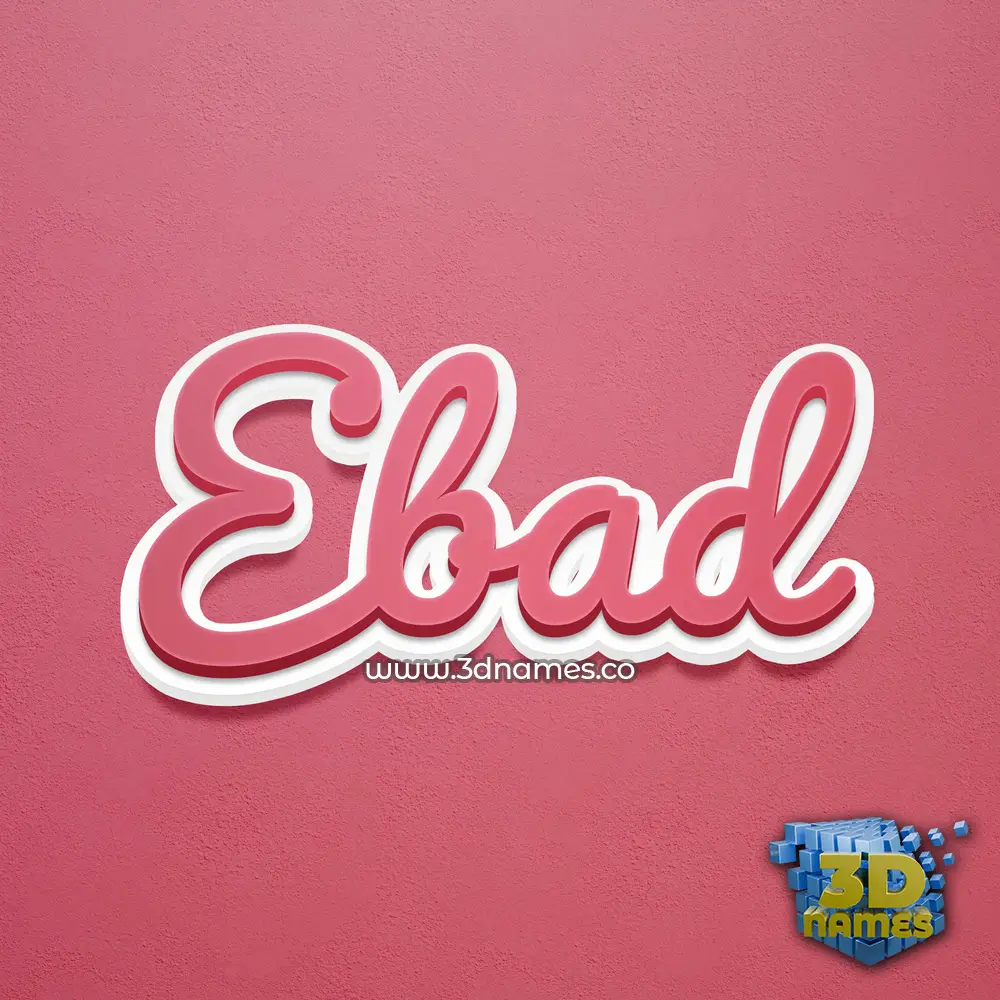 ebad in Red Scribble style - 3D name wallpaper