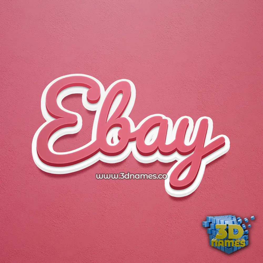 ebay in Red Scribble style - 3D name wallpaper