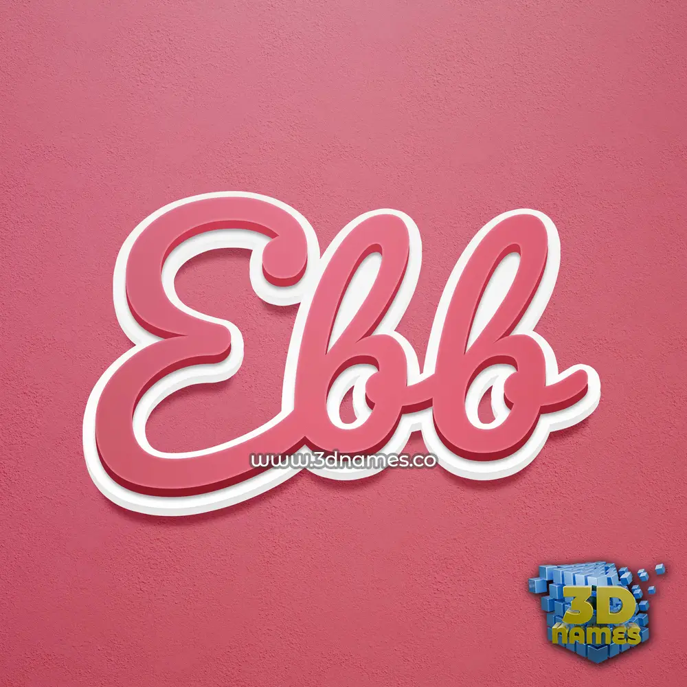 ebb in Red Scribble style - 3D name wallpaper