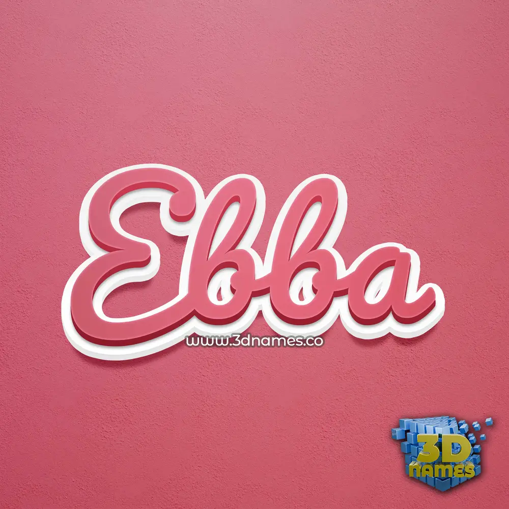 ebba in Red Scribble style - 3D name wallpaper