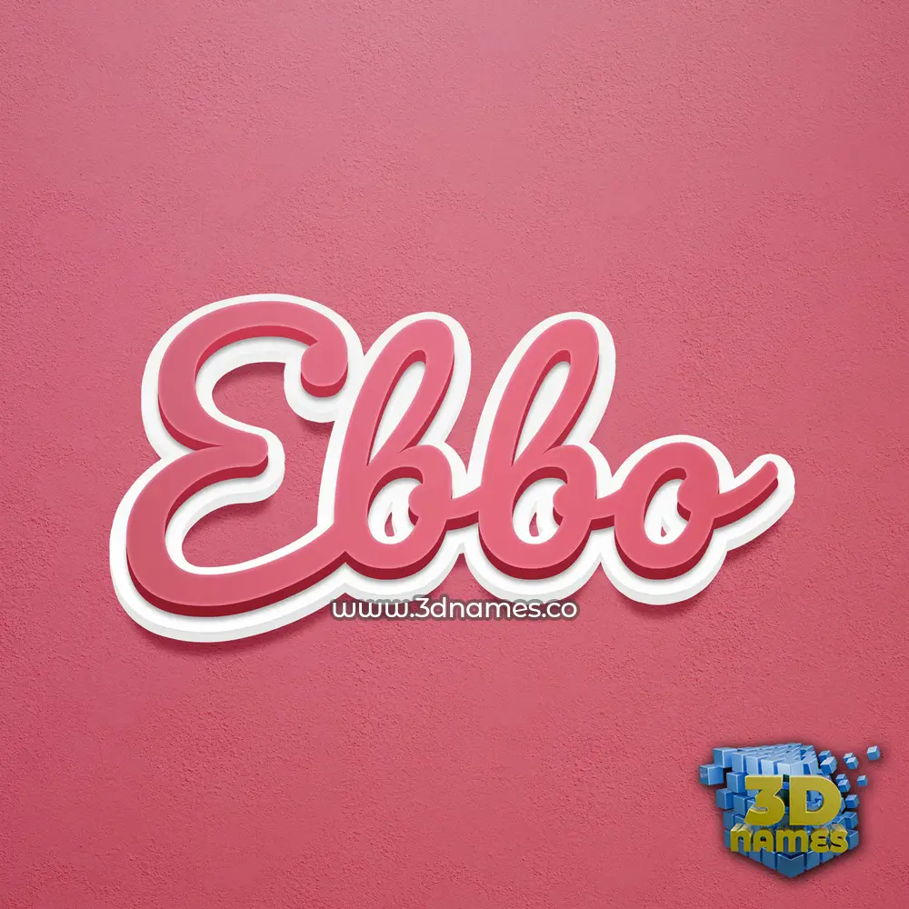ebbo in Red Scribble style - 3D name wallpaper