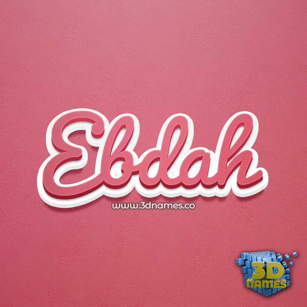 ebdah in Red Scribble style - 3D name wallpaper