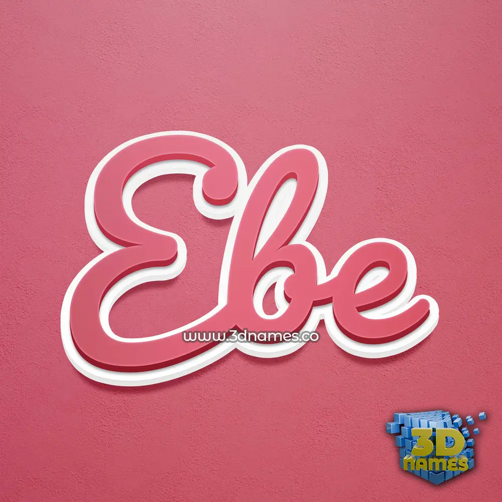 ebe in Red Scribble style - 3D name wallpaper