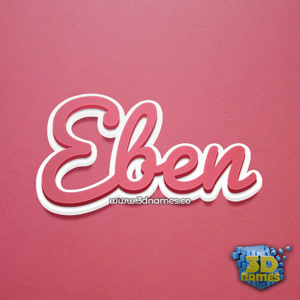 eben in Red Scribble style - 3D name wallpaper