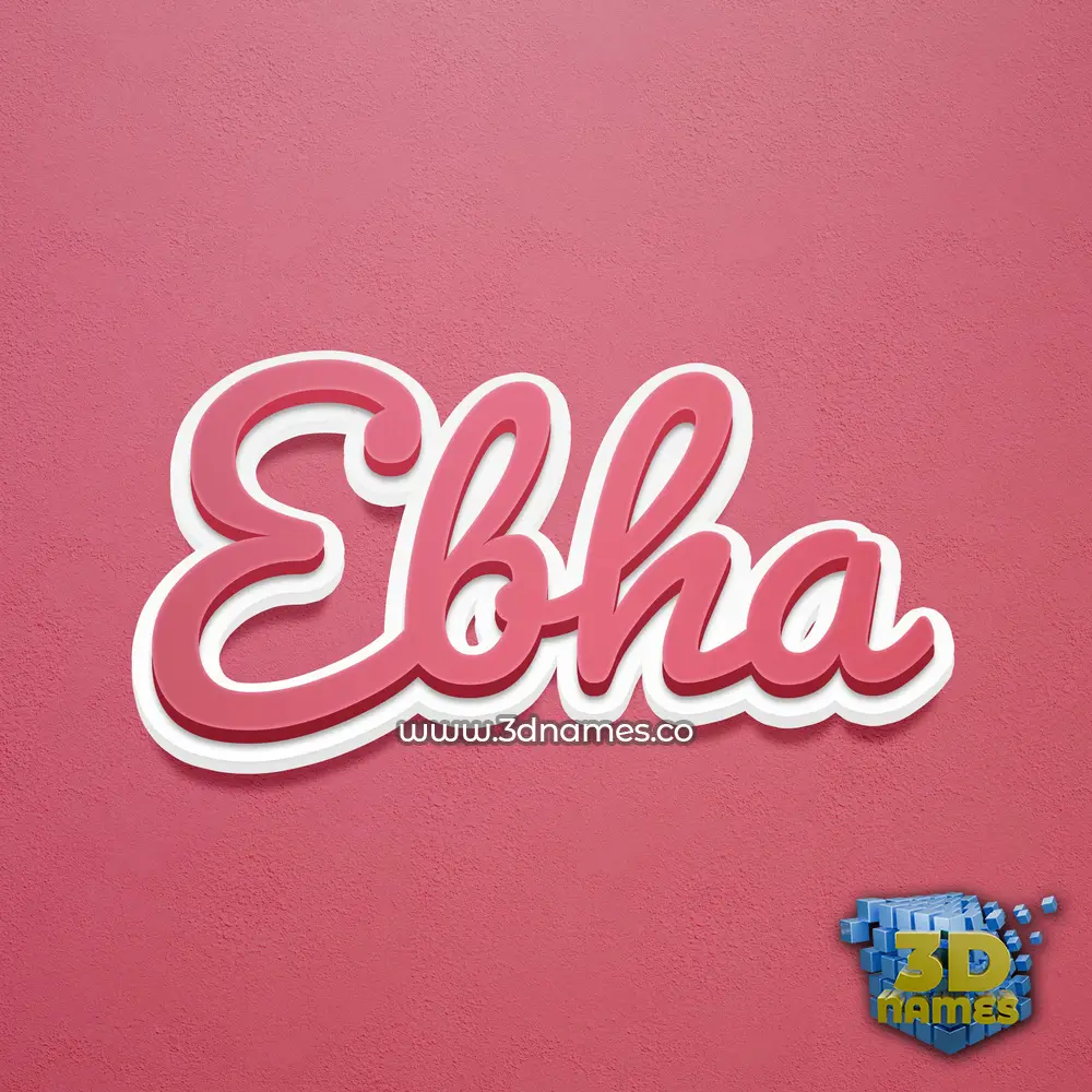 ebha in Red Scribble style - 3D name wallpaper