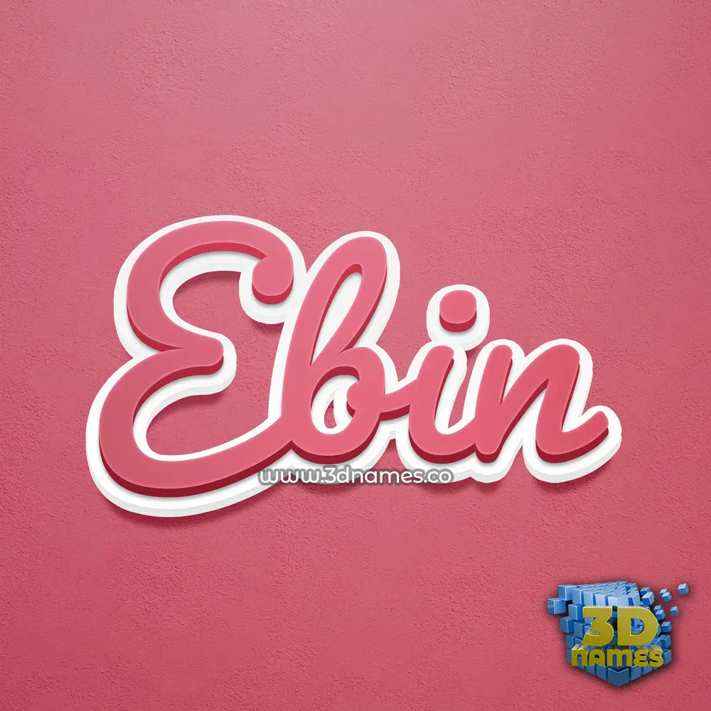 ebin in Red Scribble style - 3D name wallpaper