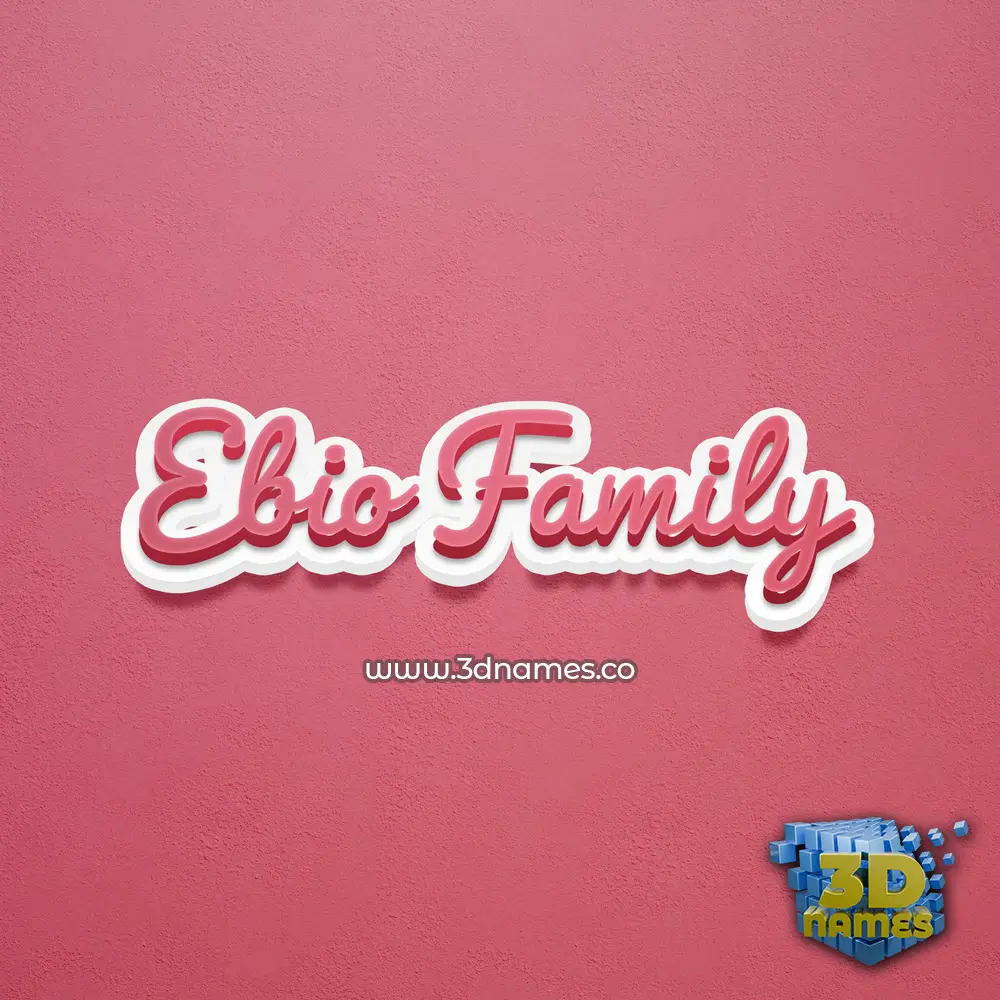 ebio family in Red Scribble style - 3D name wallpaper