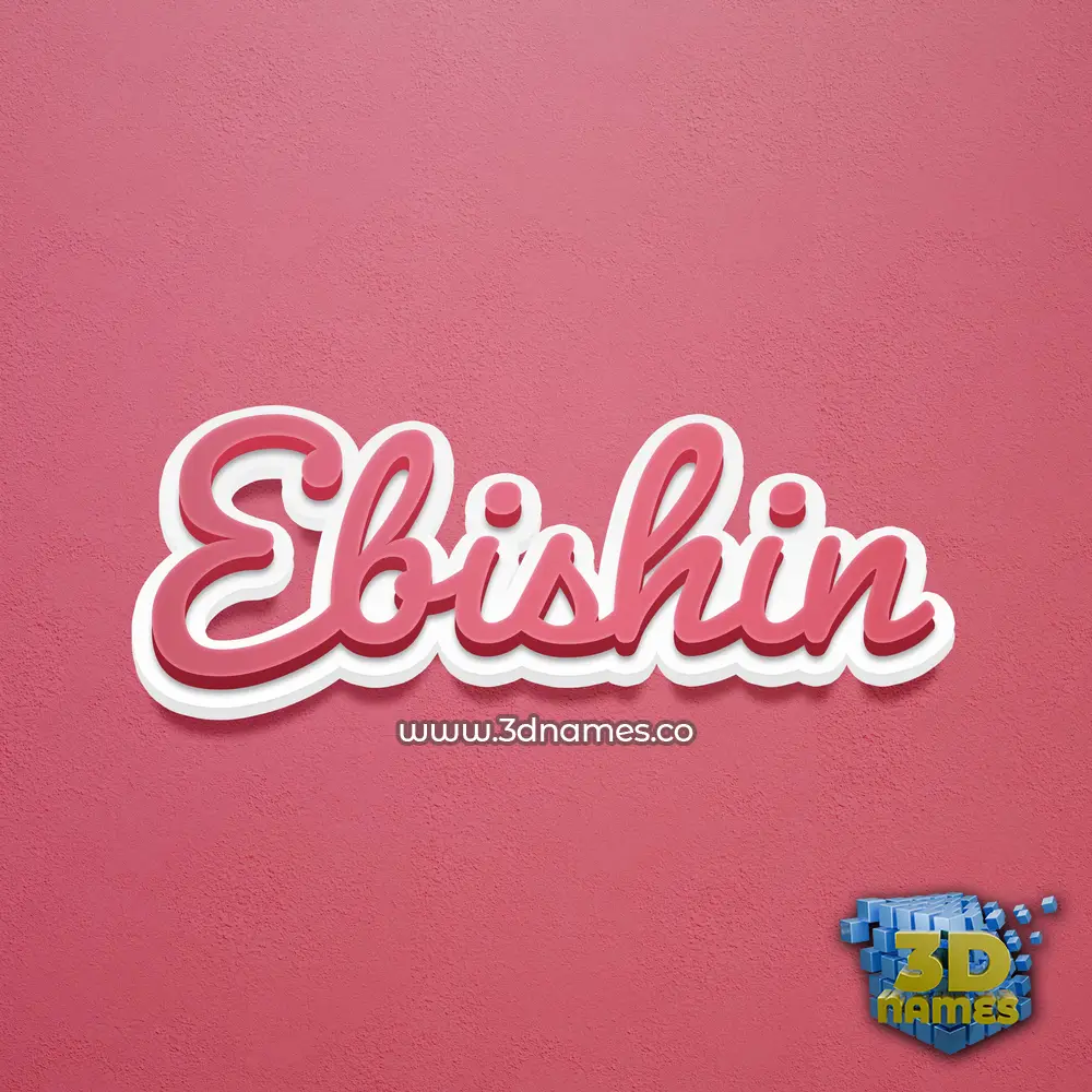 ebishin in Red Scribble style - 3D name wallpaper