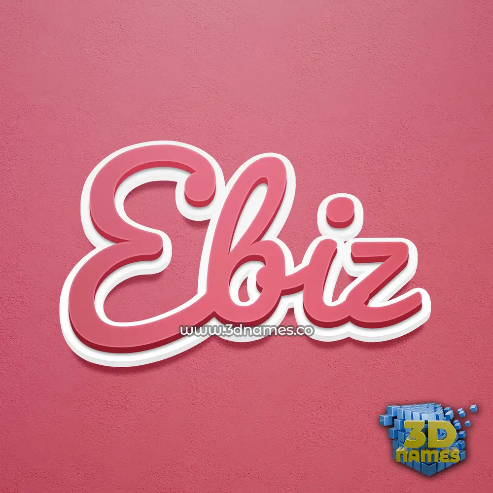 ebiz in Red Scribble style - 3D name wallpaper