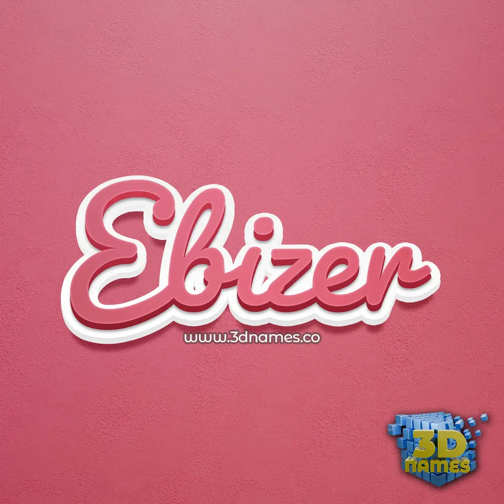 ebizer in Red Scribble style - 3D name wallpaper