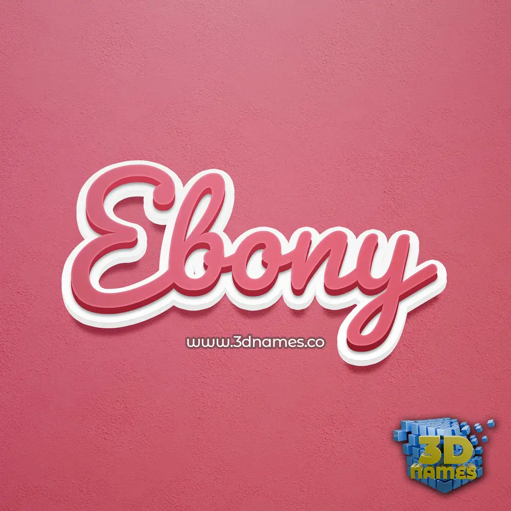 ebony in Red Scribble style - 3D name wallpaper