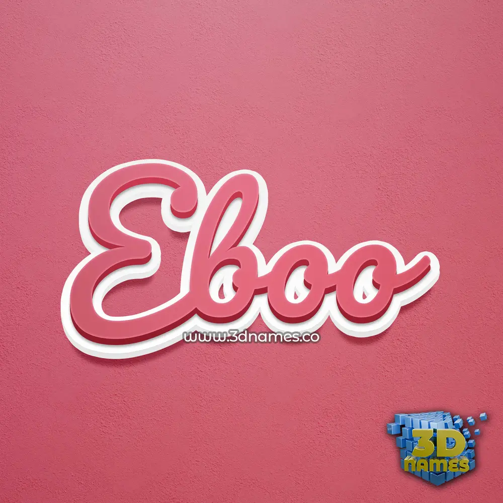 eboo in Red Scribble style - 3D name wallpaper