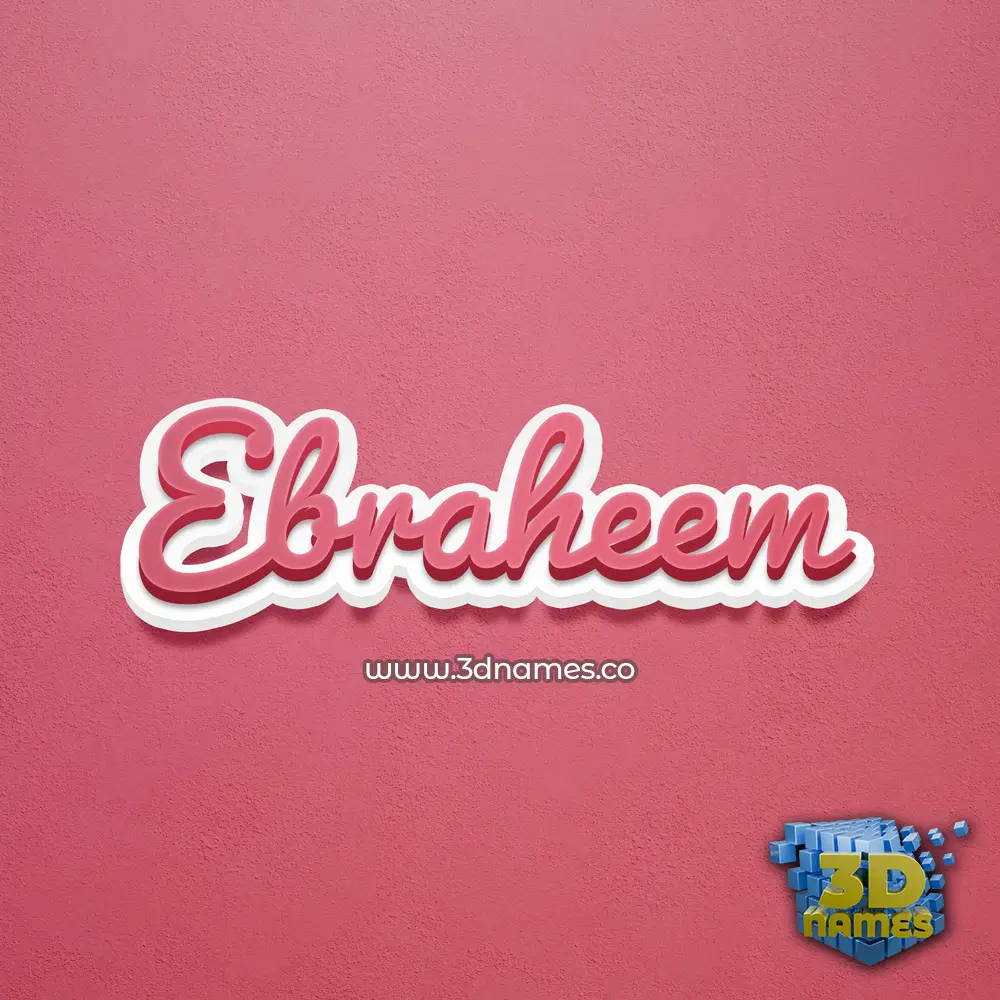 ebraheem in Red Scribble style - 3D name wallpaper