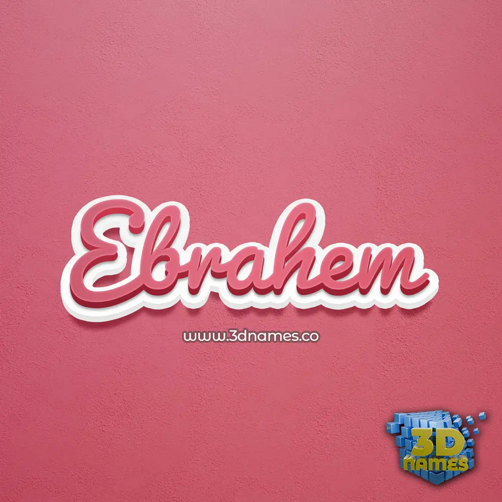 ebrahem in Red Scribble style - 3D name wallpaper