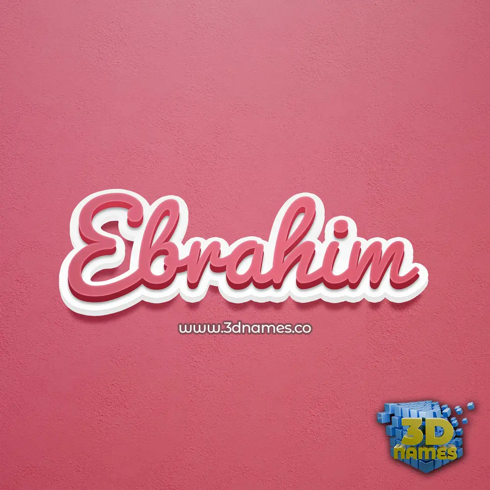 ebrahim in Red Scribble style - 3D name wallpaper
