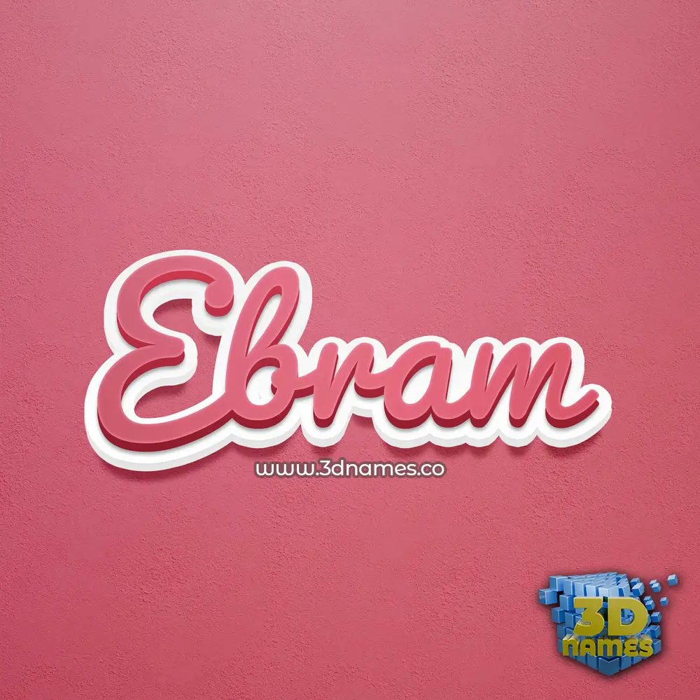 ebram in Red Scribble style - 3D name wallpaper