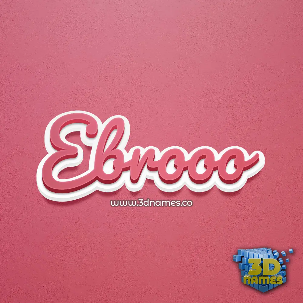 ebrooo in Red Scribble style - 3D name wallpaper