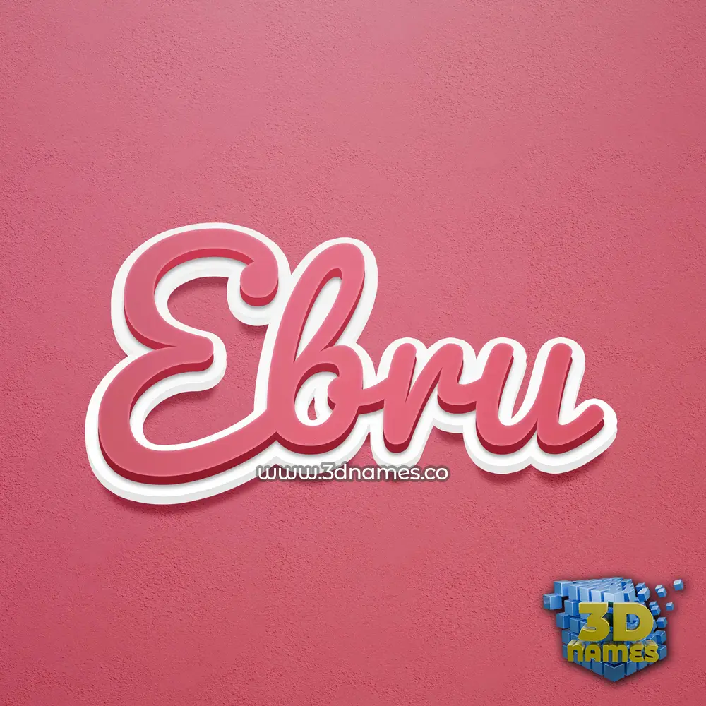 ebru in Red Scribble style - 3D name wallpaper