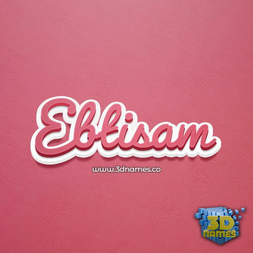 ebtisam in Red Scribble style - 3D name wallpaper